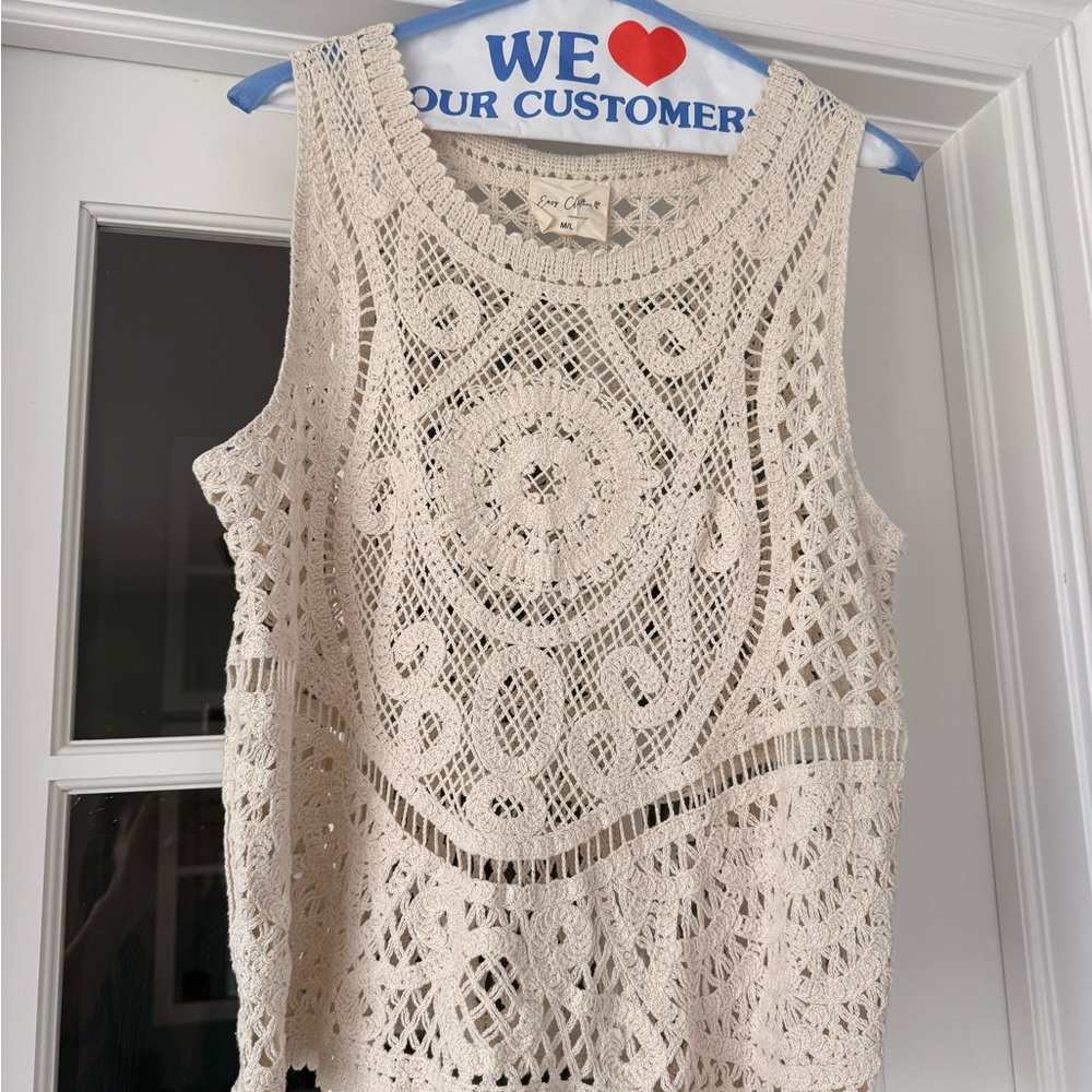 Easy Clothes Cotton Crochet Tank Top